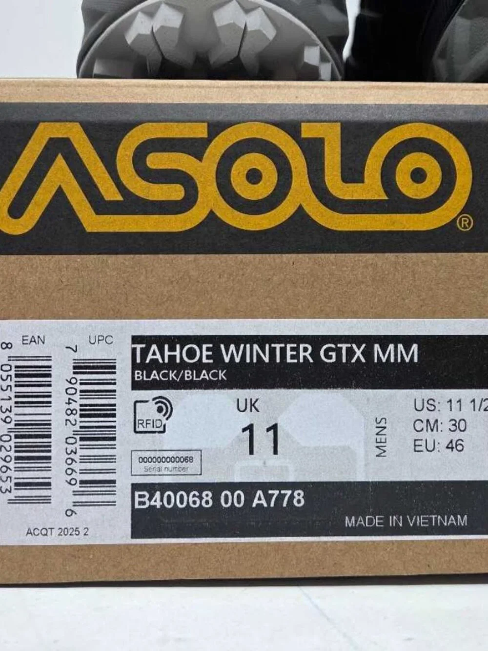 New 11.5 Asolo Tahoe Winter GTX Gore-Tex hiking boots in black